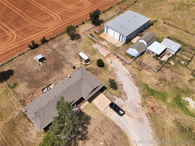 drone / aerial view featuring a rural view