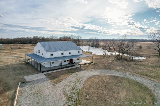 aerial view with a rural view