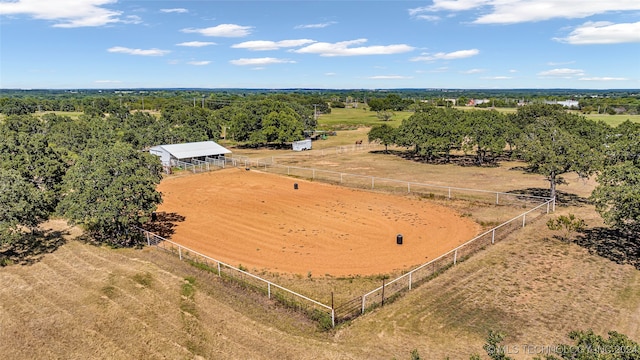 aerial view with a rural view