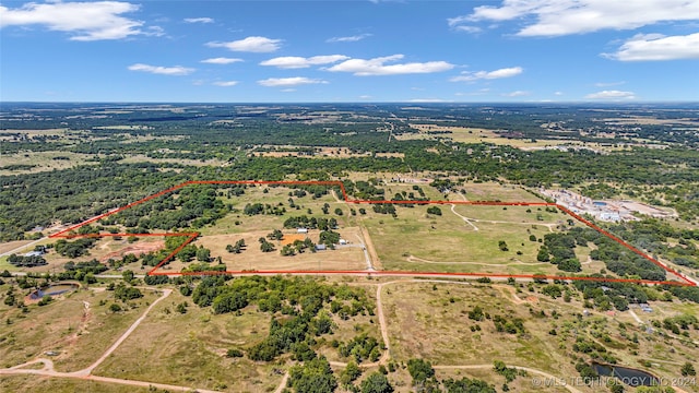 bird's eye view featuring a rural view