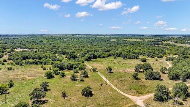 birds eye view of property featuring a rural view