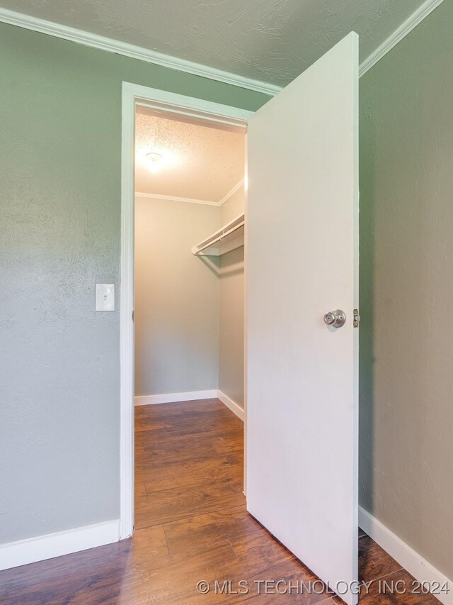 walk in closet featuring dark hardwood / wood-style flooring