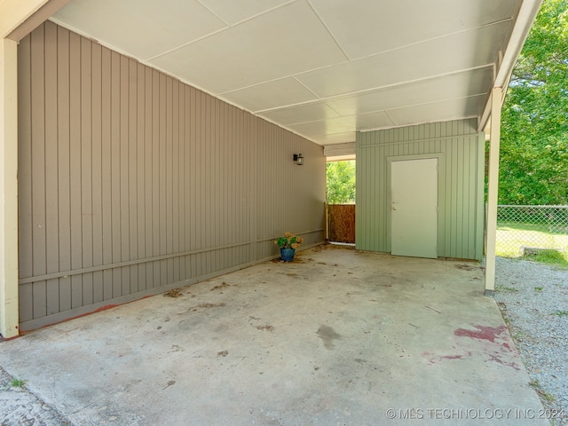 view of garage