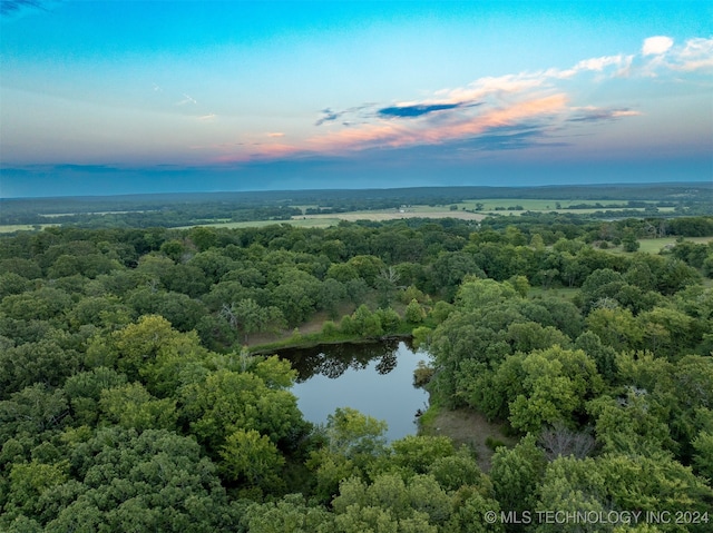 view of aerial view at dusk