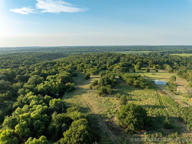 8248 E 122nd Rd, Wetumka, OK 74883 - aerial overview of property's location with a heavily wooded area