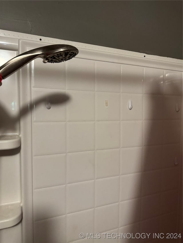 interior details featuring tiled shower