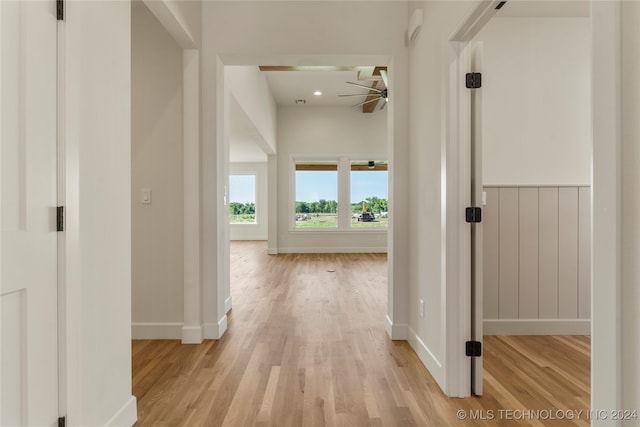 hall featuring light wood-type flooring