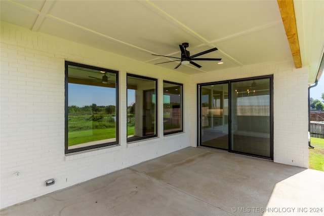 view of patio with ceiling fan