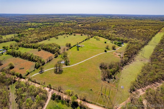 drone / aerial view featuring a rural view