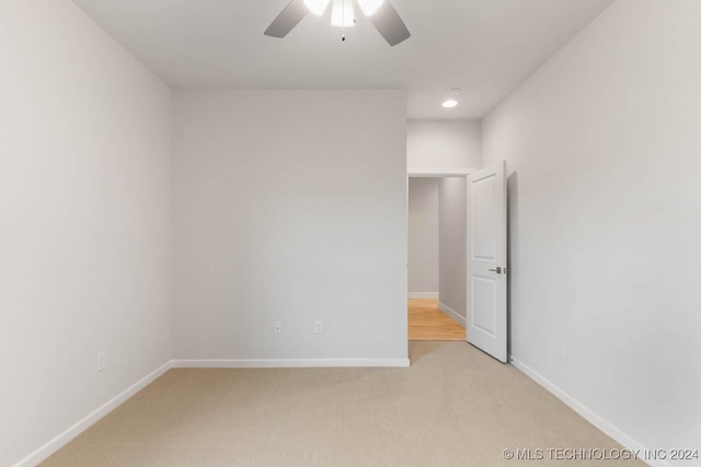 1734 W 115th Pl, Jenks, OK 74132 - unfurnished room featuring light colored carpet, ceiling fan, baseboards, and recessed lighting