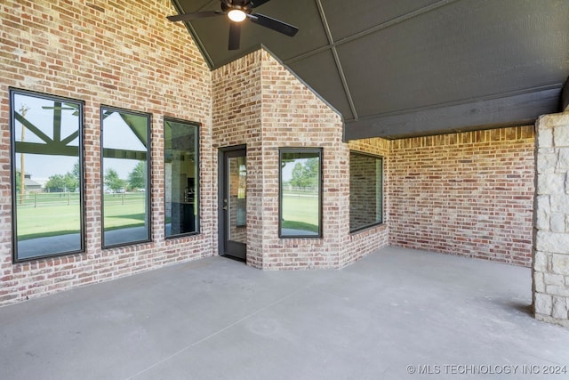 view of patio / terrace with ceiling fan