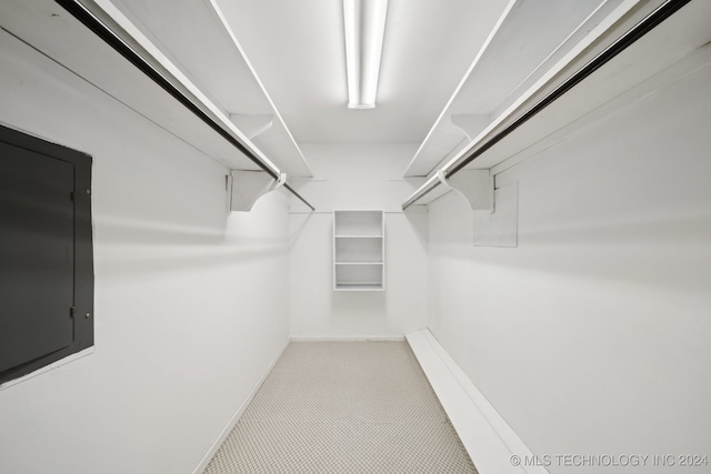 spacious closet featuring electric panel