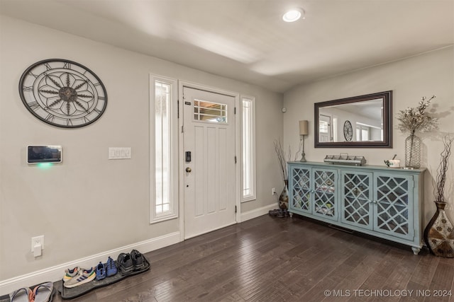 entryway featuring dark hardwood / wood-style floors