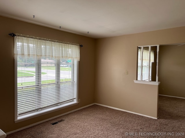 view of carpeted spare room