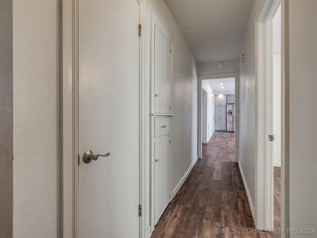 hall featuring dark hardwood / wood-style flooring