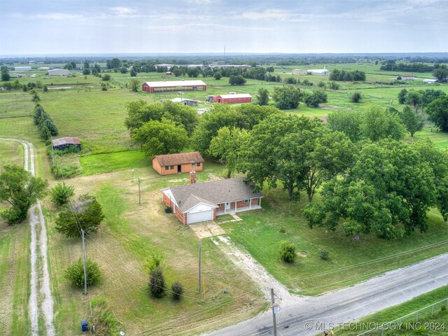 bird's eye view with a rural view