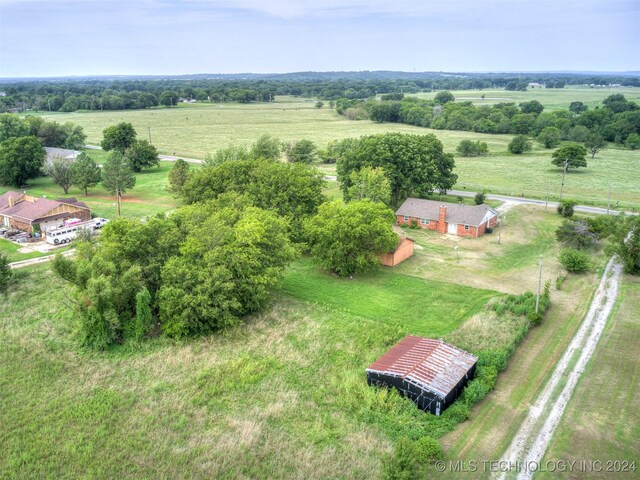 drone / aerial view with a rural view