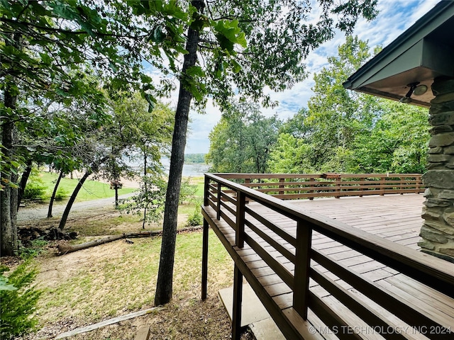 view of yard with a deck