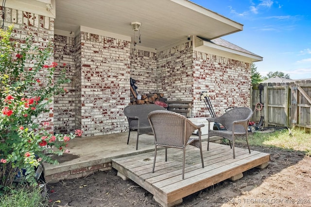 wooden terrace with fence