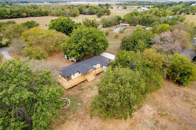 aerial view featuring a rural view