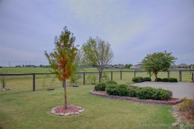 view of yard with fence