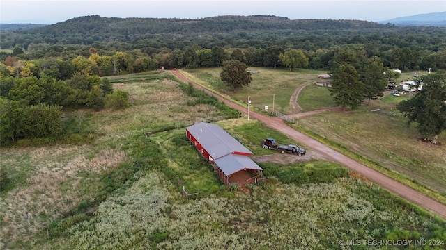 bird's eye view with a rural view