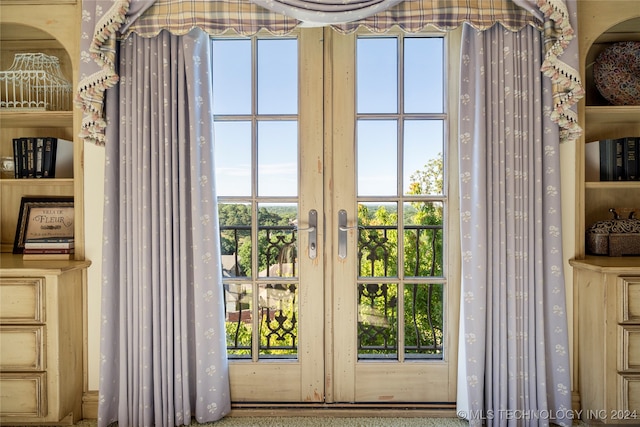 doorway with french doors