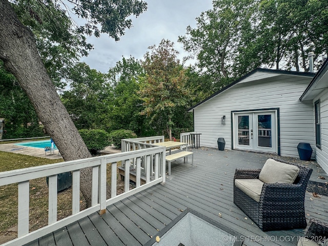 deck featuring french doors