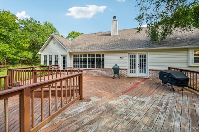 deck featuring french doors