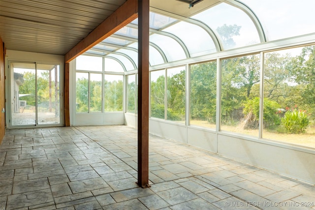 view of unfurnished sunroom