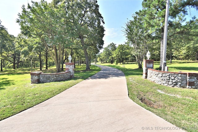 view of community featuring a yard