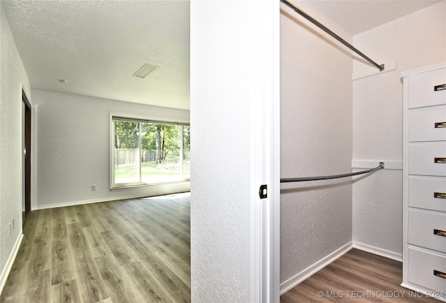 spacious closet featuring wood finished floors