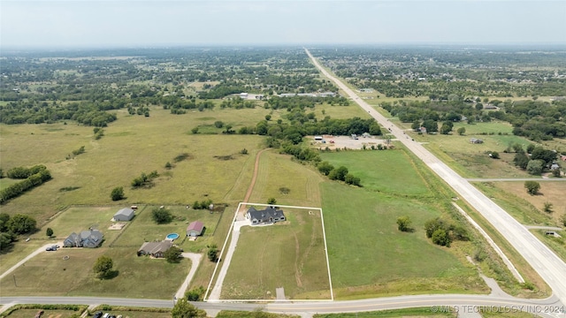 bird's eye view featuring a rural view