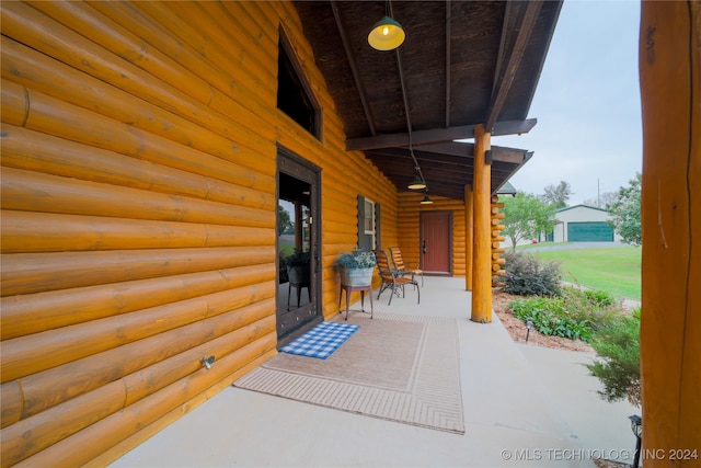 view of patio with a porch