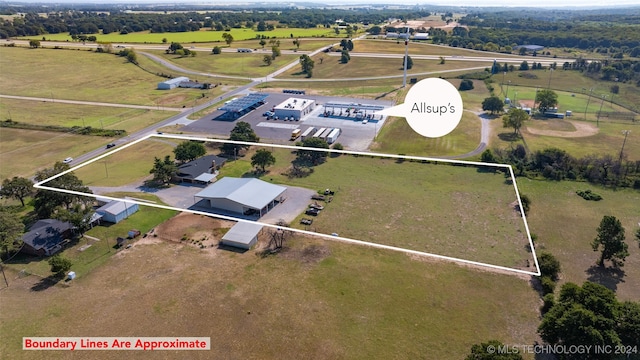 bird's eye view featuring a rural view