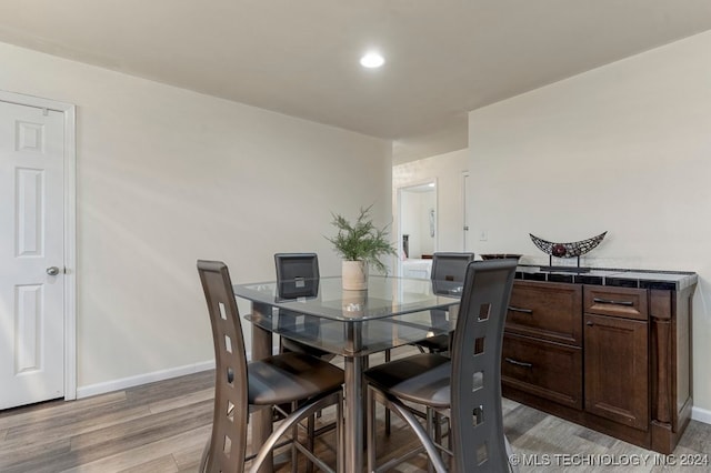 dining area featuring light hardwood / wood-style flooring