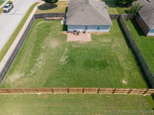 bird's eye view with a rural view