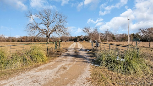 view of street featuring a rural view