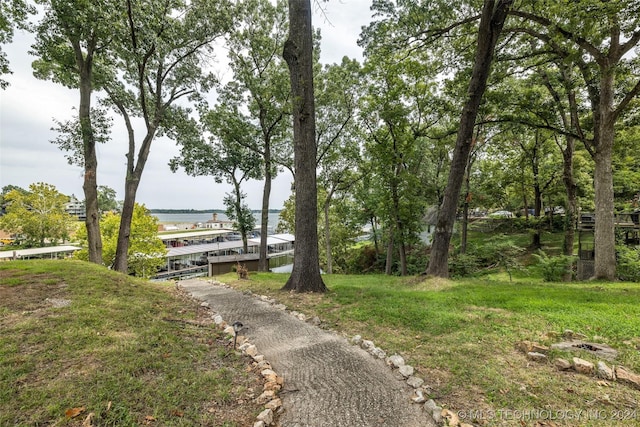 view of property's community featuring a water view