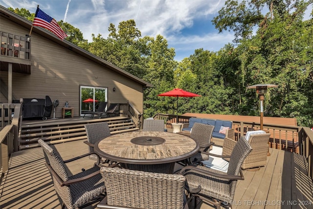 deck featuring an outdoor hangout area