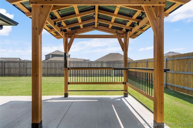 view of patio featuring a gazebo