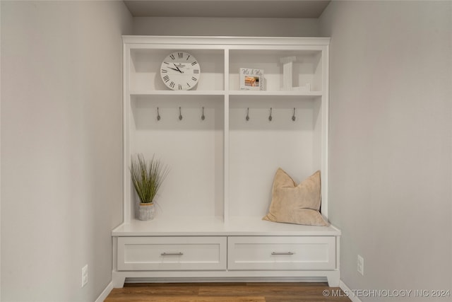 mudroom featuring hardwood / wood-style floors