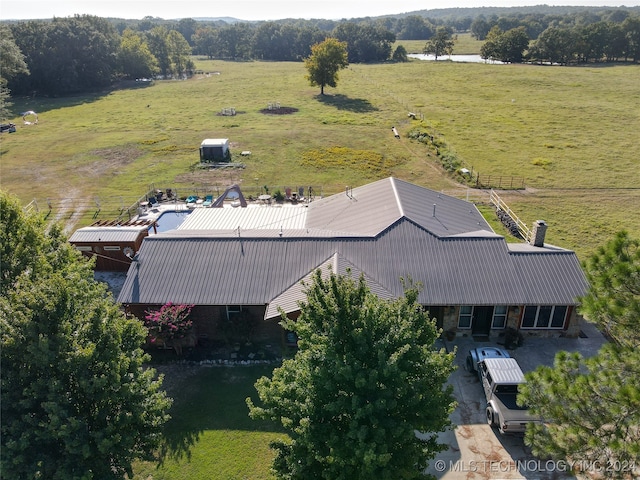 aerial view with a rural view