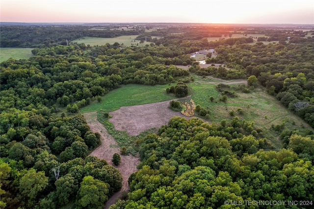 view of aerial view at dusk