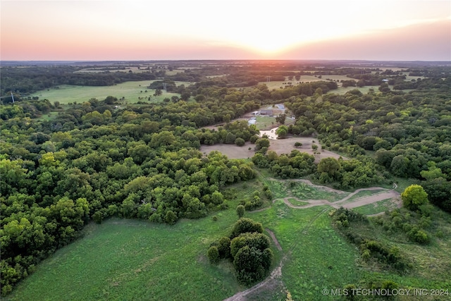 view of aerial view at dusk