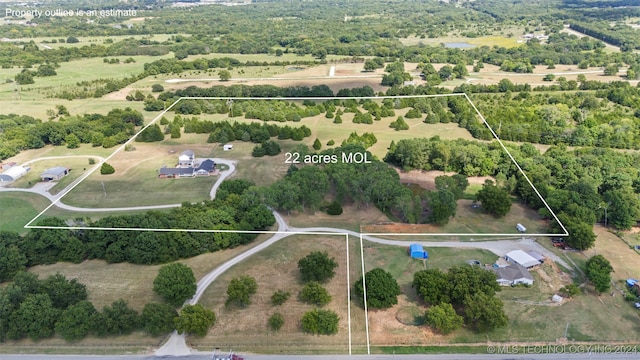 aerial view with a rural view