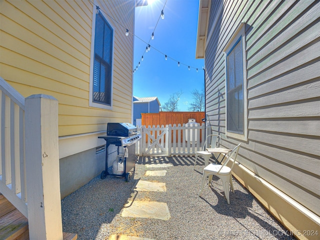 view of patio with a grill