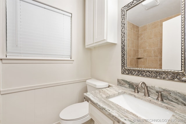 bathroom with vanity and toilet