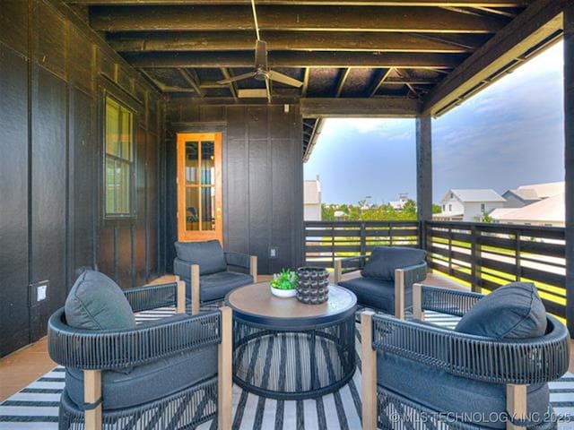 46 Redbud St, Carlton Landing, OK 74432 - view of patio with outdoor lounge area and a balcony