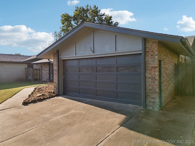 view of garage